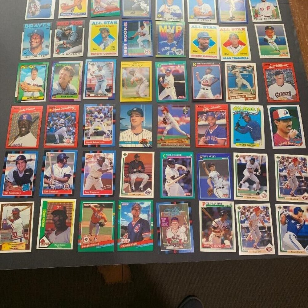 Vintage  Baseball Trading Cards  Mixed Lot of 54 Cards Produced 1980 - 1990 Mint